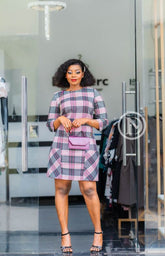 Elegant checkered shift dress